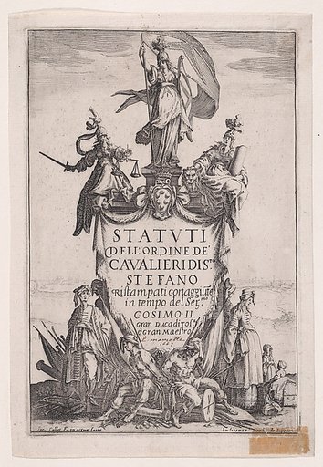 Frontispiece, from "Statuti dell'Ordine de' Cavalieri di S.to Stefano" (Statutes of the Knights of the Order of St. Stephen)