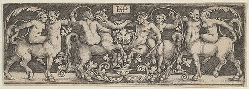 Frieze with Centaurs Fighting at Center with Human Riders