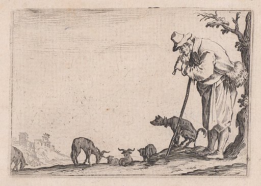 Le Berger Jouant de la Flute (The Shepherd Playing the Flute), from "Les Caprices" Series B, The Nancy Set