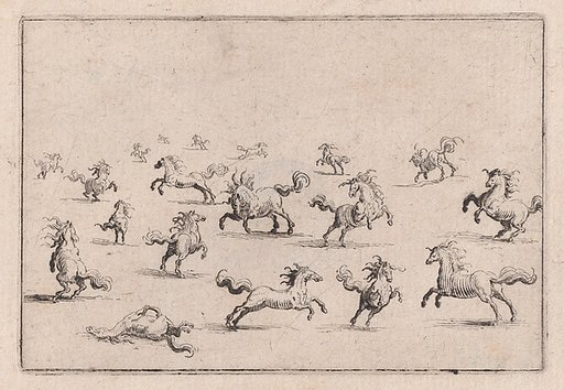 Chevaux Courant en Liberté (Horses Running Freely), from "Les Caprices" Series B, The Nancy Set