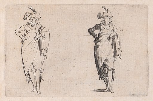 Le Gentilhomme de Face, la Main Droite sur la Hanche (The Gentleman Facing the Front, his Right Hand on his Hip), from "Les Caprices" Series B, The Nancy Set
