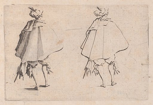 Le Gentilhomme au Grand Manteau, Vu de Dos (The Gentleman with a Large Mantle, Viewed from Behind), from "Les Caprices" Series B, The Nancy Set