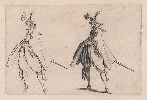 Le Gentilhomme au Grand Manteau, Vu de Face (The Gentleman with the Large Mantle, Viewed from the Front), from "Les Caprices" Series B, The Nancy Set