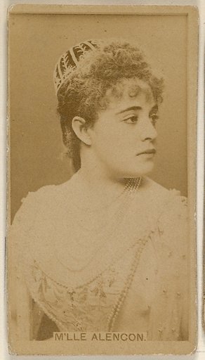 M'lle Alencon, from the Actors and Actresses series (N45, Type 8) for Virginia Brights Cigarettes