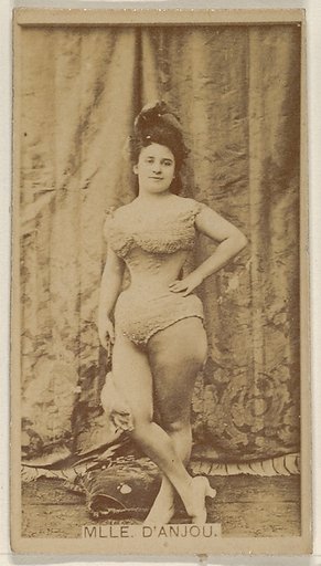 Mlle. D' Anjou, from the Actors and Actresses series (N45, Type 8) for Virginia Brights Cigarettes