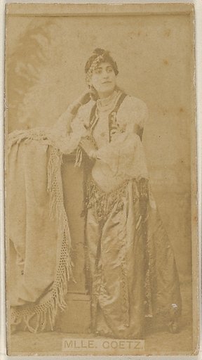 Mlle. Goetz, from the Actors and Actresses series (N45, Type 8) for Virginia Brights Cigarettes