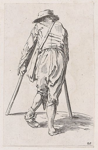 Reverse Copy Le Mendiant aux Béquilles Coiffé d'un Bonnet (The Beggar on Crutches Wearing a Bonnet), from Les Gueux suite appelée aussi Les Mendiants, Les Baroni, ou Les Barons (The Beggars, also called the Barons)