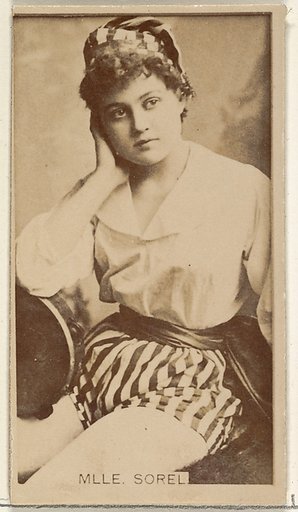 Mlle. Sorel, from the Actors and Actresses series (N45, Type 8) for Virginia Brights Cigarettes