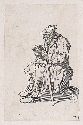 Reverse Copy of Le Gueux Assis et Mangeant (The Beggar Sitting and Eating), from Les Gueux suite appelée aussi Les Mendiants, Les Baroni, ou Les Barons (The Beggars, also called the Barons)