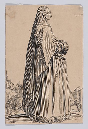 Copy of La Dame Coiffée d'un Grand Voile et a la Robe Bordée de Fourrures (The Lady Wearing a Long Veil and a Fur-Lined Robe), from "La Noblesse" (The Nobility)