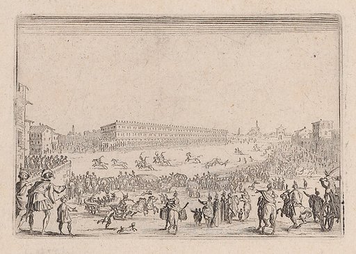 La Course de Chevaux sur la Place Pitti a Florence (The Horse Race on the Piazza Pitti in Florence), from "Les Caprices" Series B, The Nancy Set