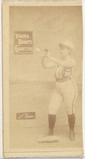 1st Base, from the Girl Baseball Players series (N48, Type 2) for Virginia Brights Cigarettes