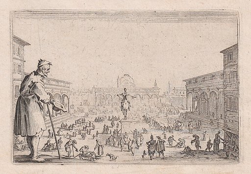 Le Marché de la Place de L'Annonciade a Florence (The Market in the Piazza della Annunziata in Florence), from "Les Caprices" Series B, The Nancy Set