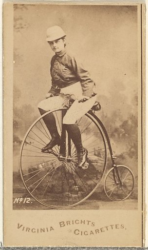 Card 12, from the Girl Cyclists series (N49) for Virginia Brights Cigarettes