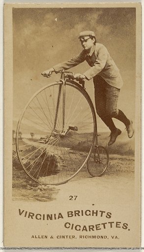 Card 27, from the Girl Cyclists series (N49) for Virginia Brights Cigarettes