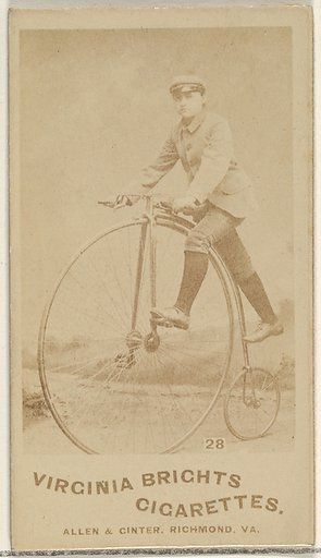 Card 28, from the Girl Cyclists series (N49) for Virginia Brights Cigarettes