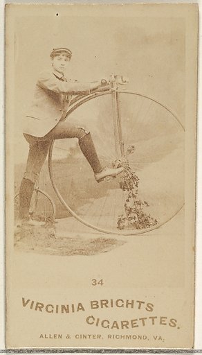 Card 34, from the Girl Cyclists series (N49) for Virginia Brights Cigarettes