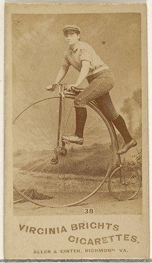 Card 38, from the Girl Cyclists series (N49) for Virginia Brights Cigarettes