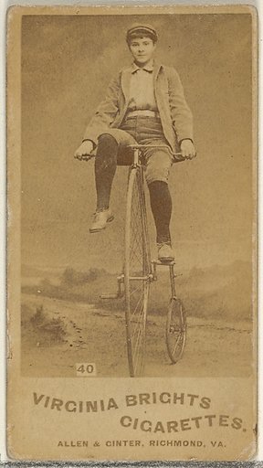 Card 40, from the Girl Cyclists series (N49) for Virginia Brights Cigarettes