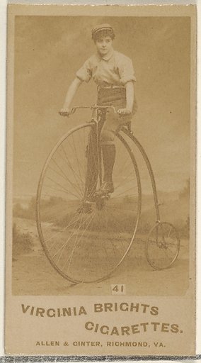 Card 41, from the Girl Cyclists series (N49) for Virginia Brights Cigarettes