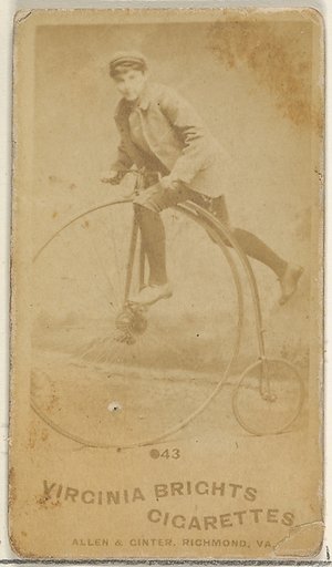 Card 43, from the Girl Cyclists series (N49) for Virginia Brights Cigarettes