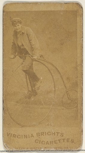 Card 45, from the Girl Cyclists series (N49) for Virginia Brights Cigarettes