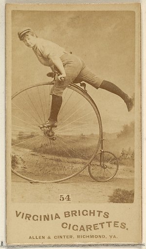Card 54, from the Girl Cyclists series (N49) for Virginia Brights Cigarettes