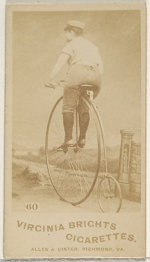 Card 60, from the Girl Cyclists series (N49) for Virginia Brights Cigarettes