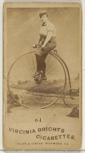 Card 64, from the Girl Cyclists series (N49) for Virginia Brights Cigarettes