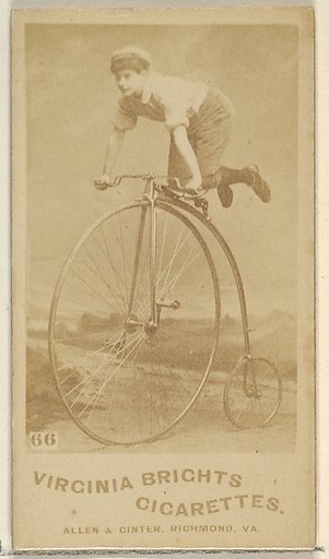 Card 66, from the Girl Cyclists series (N49) for Virginia Brights Cigarettes