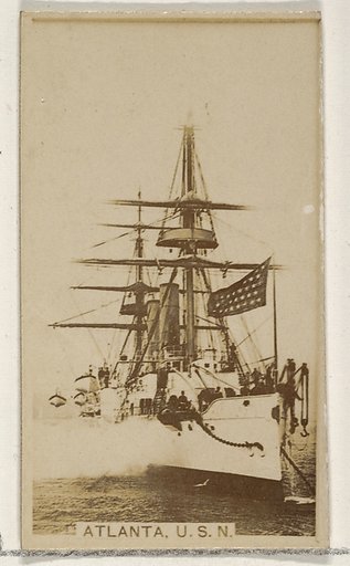 Atlanta, U.S.N., from the Famous Ships series (N50) for Virginia Brights Cigarettes