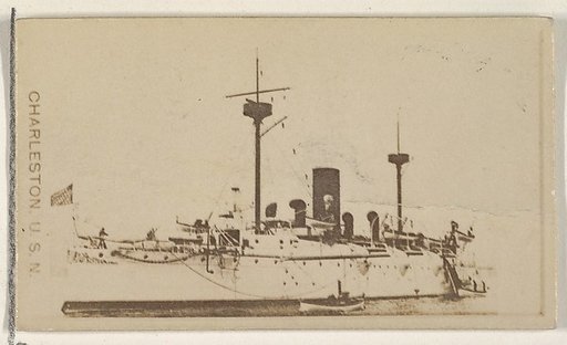 Charleston, U.S.N., from the Famous Ships series (N50) for Virginia Brights Cigarettes