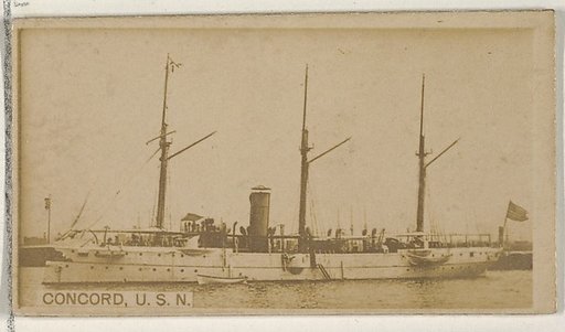 Concord, U.S.N., from the Famous Ships series (N50) for Virginia Brights Cigarettes