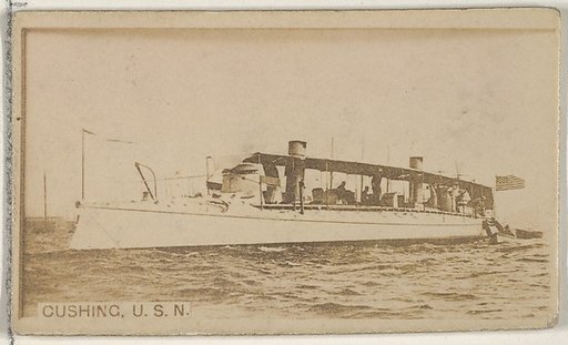 Cushing, U.S.N., from the Famous Ships series (N50) for Virginia Brights Cigarettes