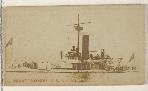 Miantonomoh, U.S.N., from the Famous Ships series (N50) for Virginia Brights Cigarettes