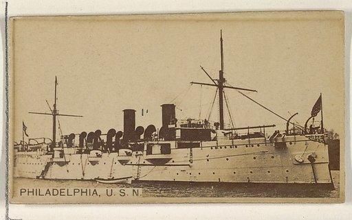 Philadelphia, U.S.N., from the Famous Ships series (N50) for Virginia Brights Cigarettes