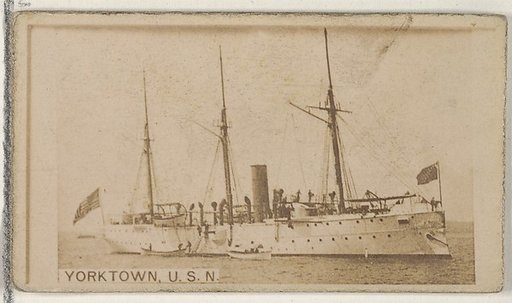 Yorktown, U.S.N., from the Famous Ships series (N50) for Virginia Brights Cigarettes