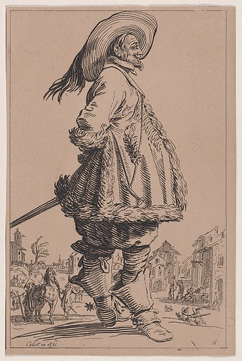 Copy of Le Gentilhomme au Manetau Bordé de Fourrures Tenant ses Mains Derrière le Dos (The Gentleman with a Fur-Lined Mantle Holding his Hands Behind his Back), from La Noblesse (The Nobility)