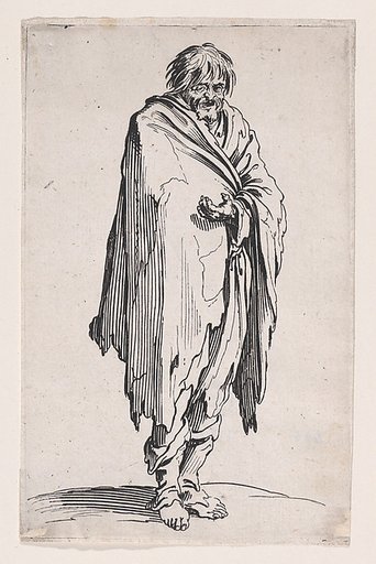 Le Mendiant a la Tête Découverte et aux Pieds Nuds (The Beggar with the Uncovered Head and Bare Feet), from "Les Gueux suite appelée aussi Les Mendiants, Les Baroni, ou Les Barons" (The Beggars, also called the Barons)