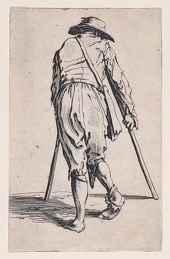 Le Mendiant aux Béquilles Coiffé d'un Chapeau et Vu de Dos (The Beggar with Crutches and a Hat Viewed from Behind), from "Les Gueux suite appelée aussi Les Mendiants, Les Baroni, ou Les Barons" (The Beggars, also called the Barons)