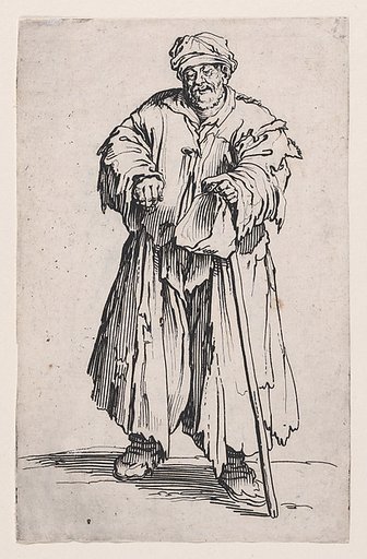 Le Mendiant Obèse aux Yeux Baissés (The Obese Beggar with Lowered Eyes), from "Les Gueux suite appelée aussi Les Mendiants, Les Baroni, ou Les Barons" (The Beggars, also called the Barons)