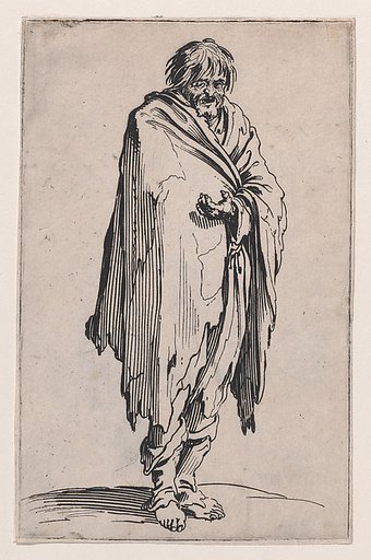 Le Mendiant a la Tête Découverte et aux Pieds Nuds (The Beggar with the Uncovered Head and Bare Feet), from "Les Gueux suite appelée aussi Les Mendiants, Les Baroni, ou Les Barons" (The Beggars, also called the Barons)