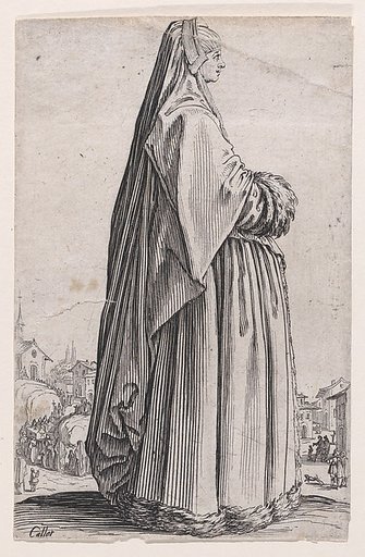 La Dame Coiffée d'un Grand Voile et a la Robe Bordée de Fourrures (The Lady with a Large Veil and with a Fur-Lined Robe), from "La Noblesse" (The Nobility)