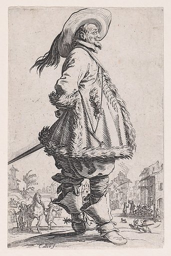 Le Gentilhomme au Manteau Bordé de Fourrures Tenant ses Mains Derrière le Dos (The Gentleman with the Fur-Lined Mantle Holding his Hands Behind his Back), from "La Noblesse" (The Nobility)