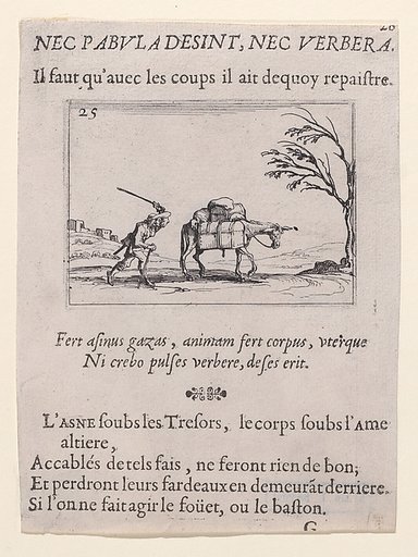 Le Paysan Frappant son Ane (The Peasant Striking his Donkey), plate 25 from "Lux Claustri ou La Lumière du Cloitre" (The Light of the Cloisters)