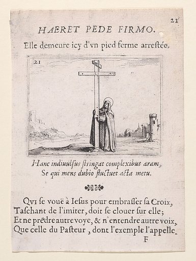 La Religieuse Tenant La Sainte Croix (The Nun Holds the Cross), plate 21 from "Lux Claustri ou La Lumière du Cloitre" (The Light of the Cloisters)