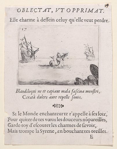 Une Sirène entre deux Vaisseaux (A Siren Between Two Ships), plate 17 from "Lux Claustri ou La Lumière du Cloitre" (The Light of the Cloisters)