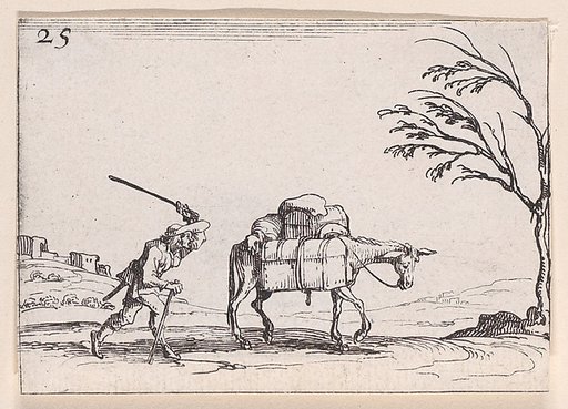 Le Paysan Frappant son Ane (The Peasant Striking his Donkey), plate 25 from "Lux Claustri ou La Lumière du Cloitre" (The Light of the Cloisters)