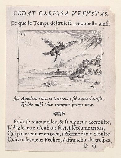 Un Aigle Jetant une Vieille Plume (An Eagle Dropping an Old Feather), plate 15 from "Lux Claustri ou La Lumière du Cloitre" (The Light of the Cloisters)