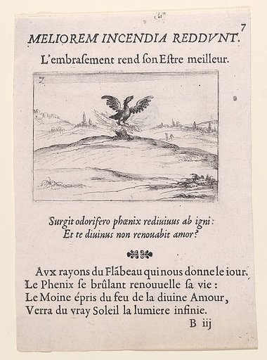 Le Phénix se Brulant (The Phoenix is Burning), plate 7 from "Lux Claustri ou La Lumière du Cloitre" (The Light of the Cloisters)
